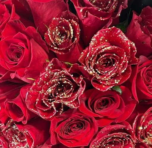 Gold Glitter Rose Bouquet